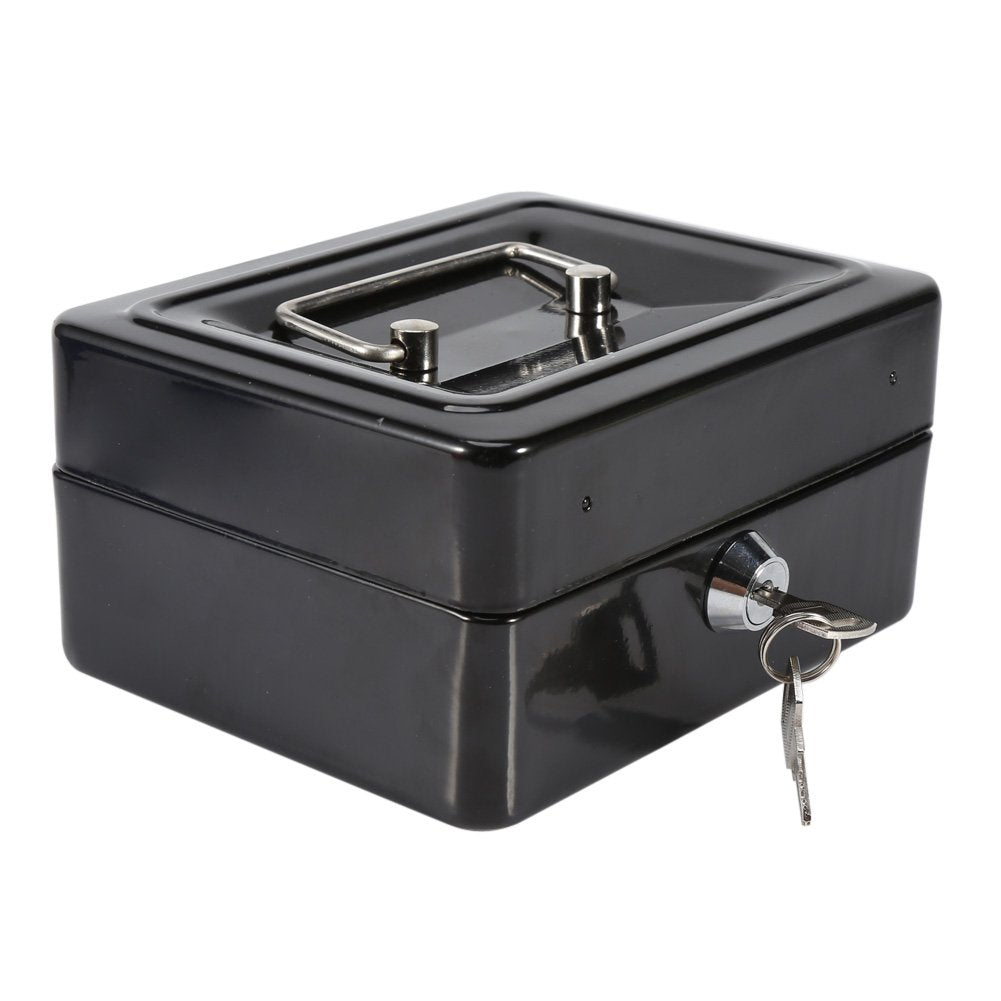 Feuerfeste wasserdichte Box mit Schlüsselschloss, Mini Tragbarer Safe Stahl Petty Abschliessbar Barg