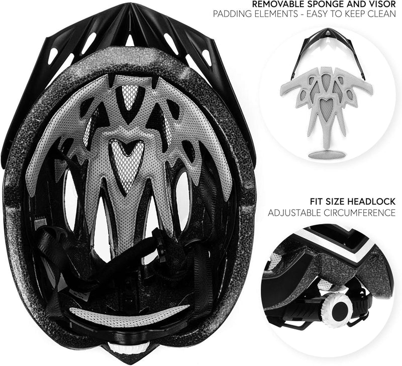 meteor® Marven Fahrradhelm Herren Damen Kinder-Helm MTB rollerhelm mädchen kinderfahrradhelm für Dow