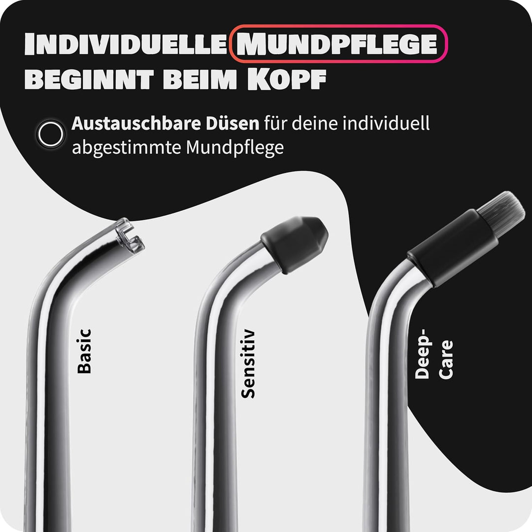 Zahnheld® Munddusche AQUADENT | Kabellos | Für unterwegs und zu Hause | Water Flosser | Fördert eine