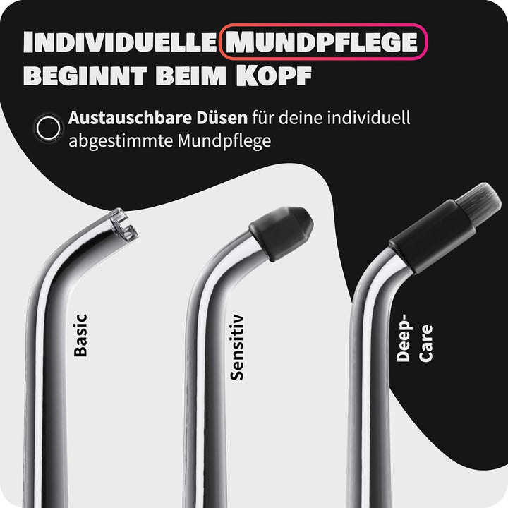 Zahnheld® Munddusche AQUADENT | Kabellos | Für unterwegs und zu Hause | Water Flosser | Fördert eine