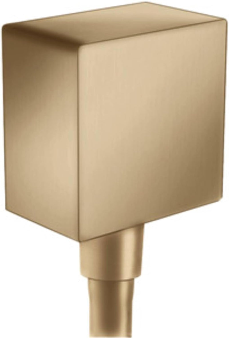 hansgrohe Schlauchanschluss FixFit Square, Wandanschluss mit Rückflussverhinderer, Brushed Bronze, B