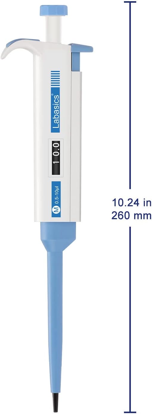 Labasics Einkanal-Pipettierhilfe, Einstellbares Variables Volumen Mikropipette Labor Pipette mit Aus