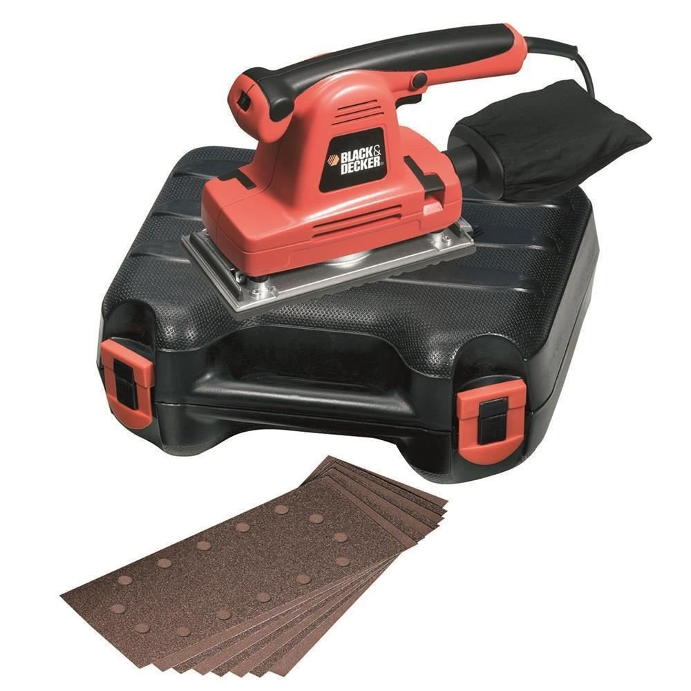 Black+Decker Schwingschleifer, Schleifmaschine (310W, leicht bedienbare Schleifpapierklemme, integri