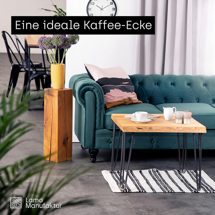 LAMO Manufaktur Holzplatte für Hocker Kinderhocker Beistelltisch Massivholz 30x30 cm, Dunkel, LHG-01