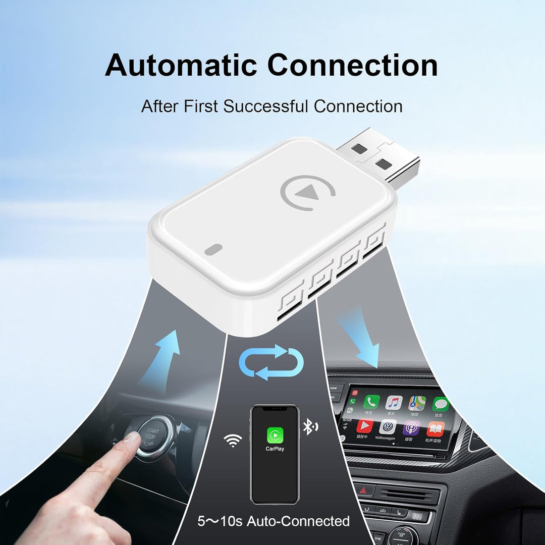 EZoneTronics 2-in-1 Wireless Android Auto & Carplay Adapter, Convert Wired to Wireless Carplay Adapt