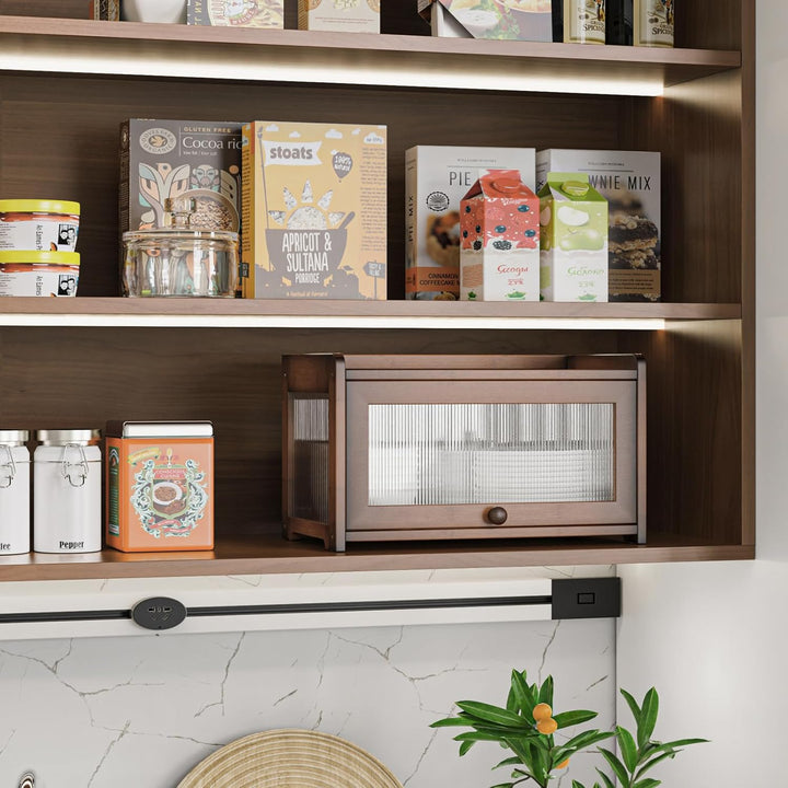 BAMBANG Extragross Bambus Brotbox für Küchentheke (Bernsteinfarben), Bernsteinfarben