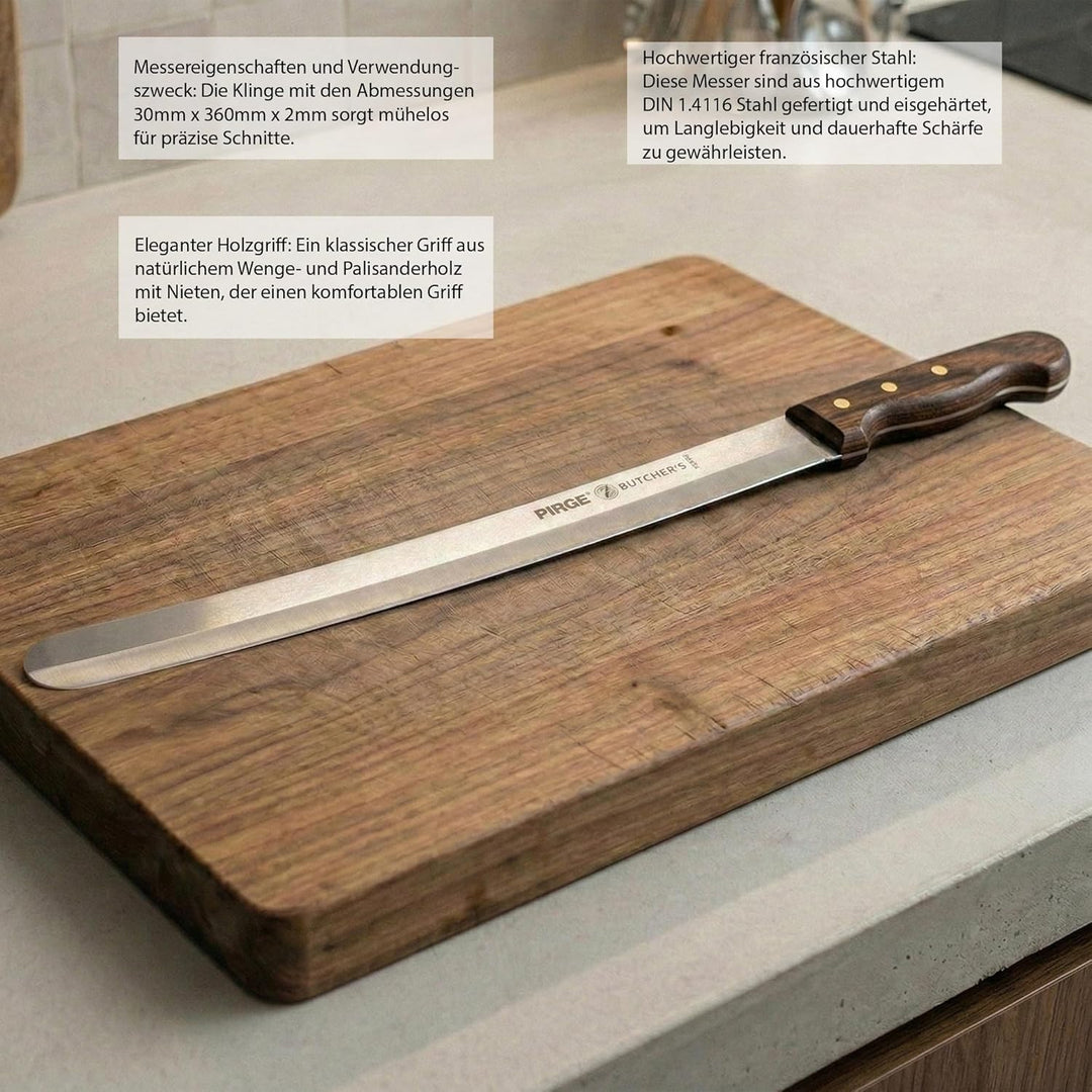 Pirge Sultan Pro Dönermesser 36 cm Schmal - Aufschnittmesser - Schärfstes Döner Langmesser - Schneid