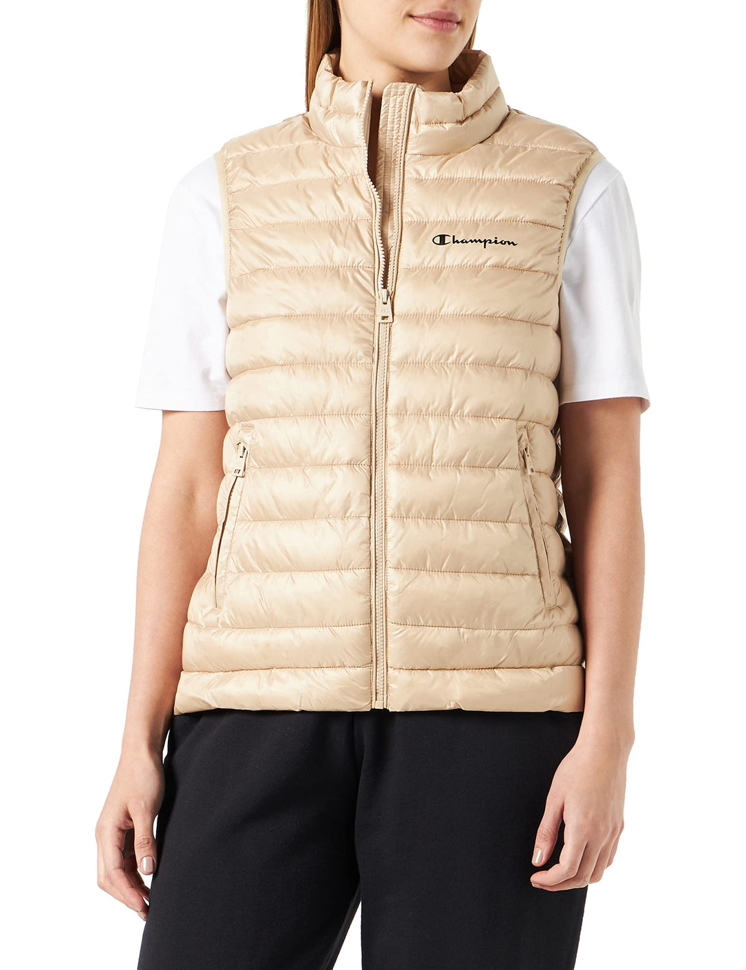 Champion Damen Legacy Outdoor-Small Logo Light Wattierte Weste M Braun Taupe, M Braun Taupe