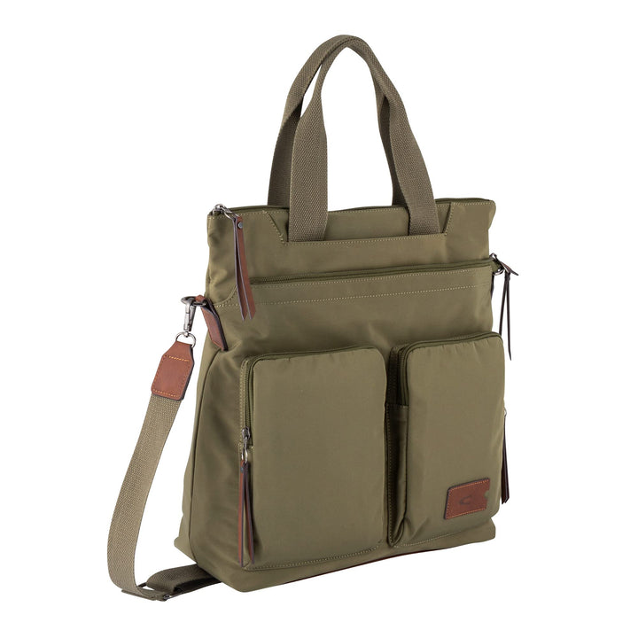 camel active bags Sky Damen Shopper Umhängetasche Reissverschluss Gross Grün Khaki 33,5 x 14,5 x 36,