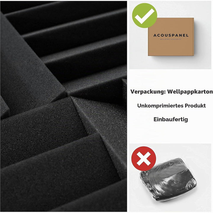 AcousPanel Akustikschaumstoff Schaumstoffplatten 30x30x3cm Anthrazitgrau (28