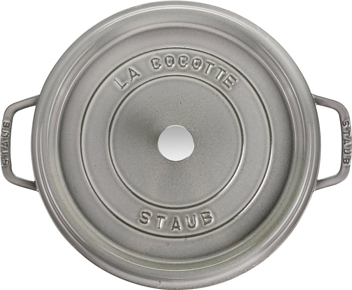 STAUB Gusseisen Bräter/Cocotte, Rund 30 cm, 8,35 L, Aromaregen Funktion, Für alle Herdarten geeignet