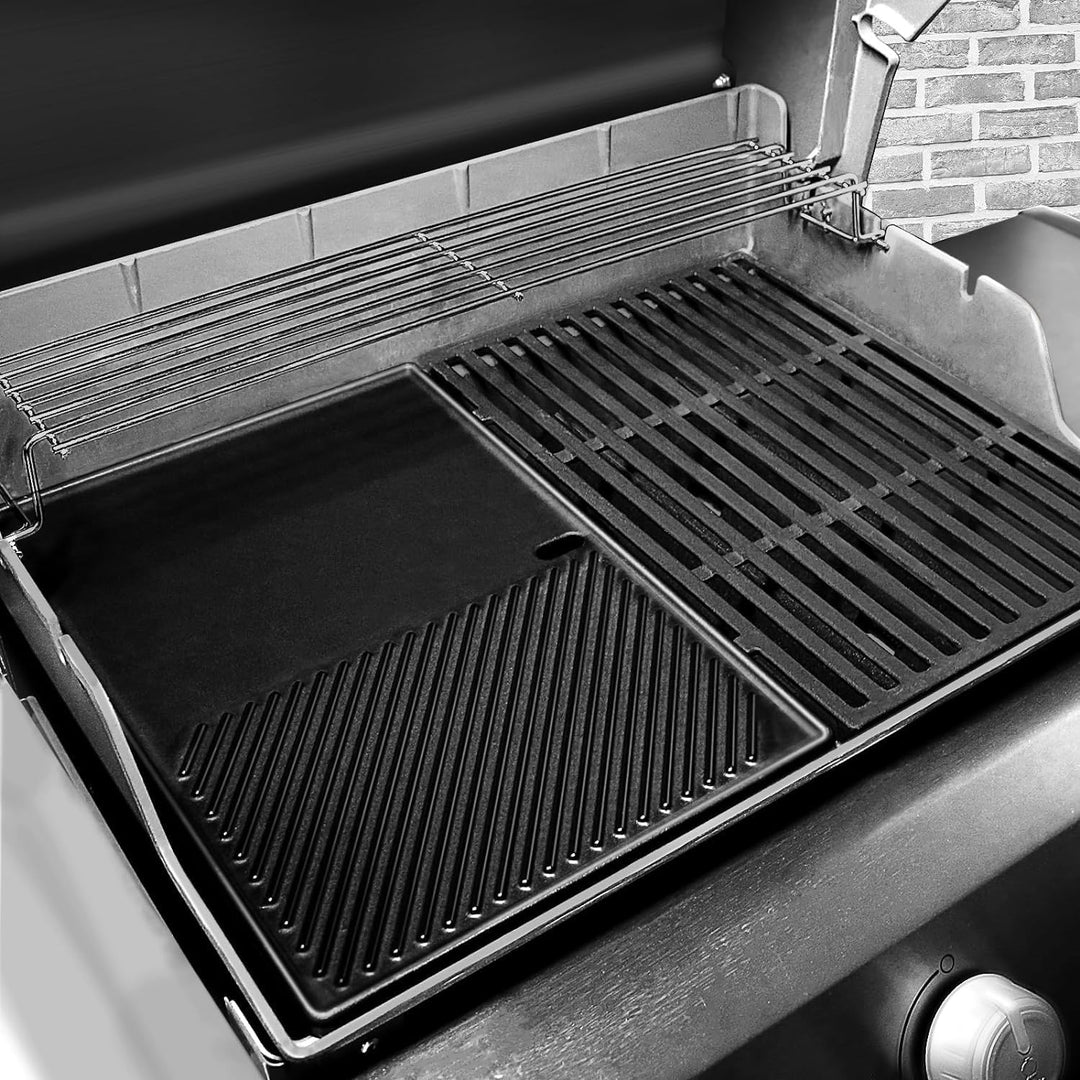 Denmay 7638 44,5 x 30cm Grillplatte Gusseisen für Weber I & II Spirit E/S 310, 320, 330, Spirit E-31