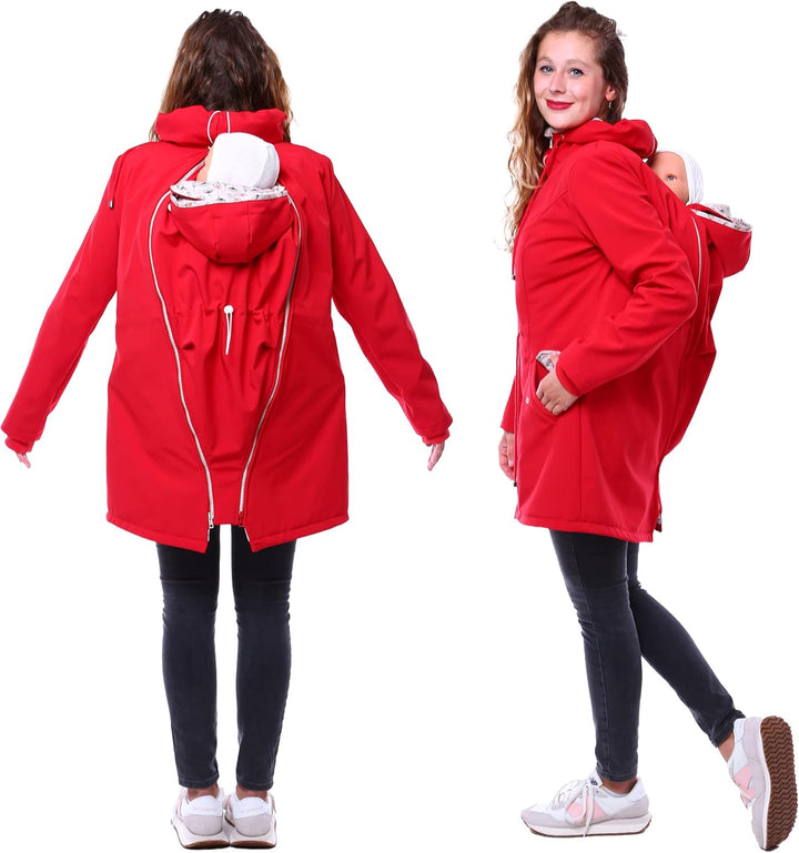 Viva la Mama 4in1 Trageparka für Tragen auf dem Rücken oder der Brust, Allwetter Softshell - PINA S