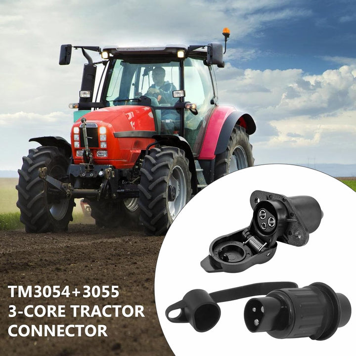 Vegena 4 Stück Stecker 3 Polig und Steckdose 3 Polig, 3 Polig Traktor Stecker Steckdose 12V, Anhänge