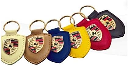 ORIGINAL Porsche Schlüsselanhänger SCHWARZ Leder mit Wappen WAP0500900E, Schwarz