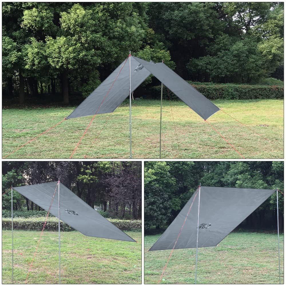Azeekoom Regenjacke Regenponcho, Regenmantel Wasserdicht Unisex Camping Zelt Campingdecke 3 in 1 Mul