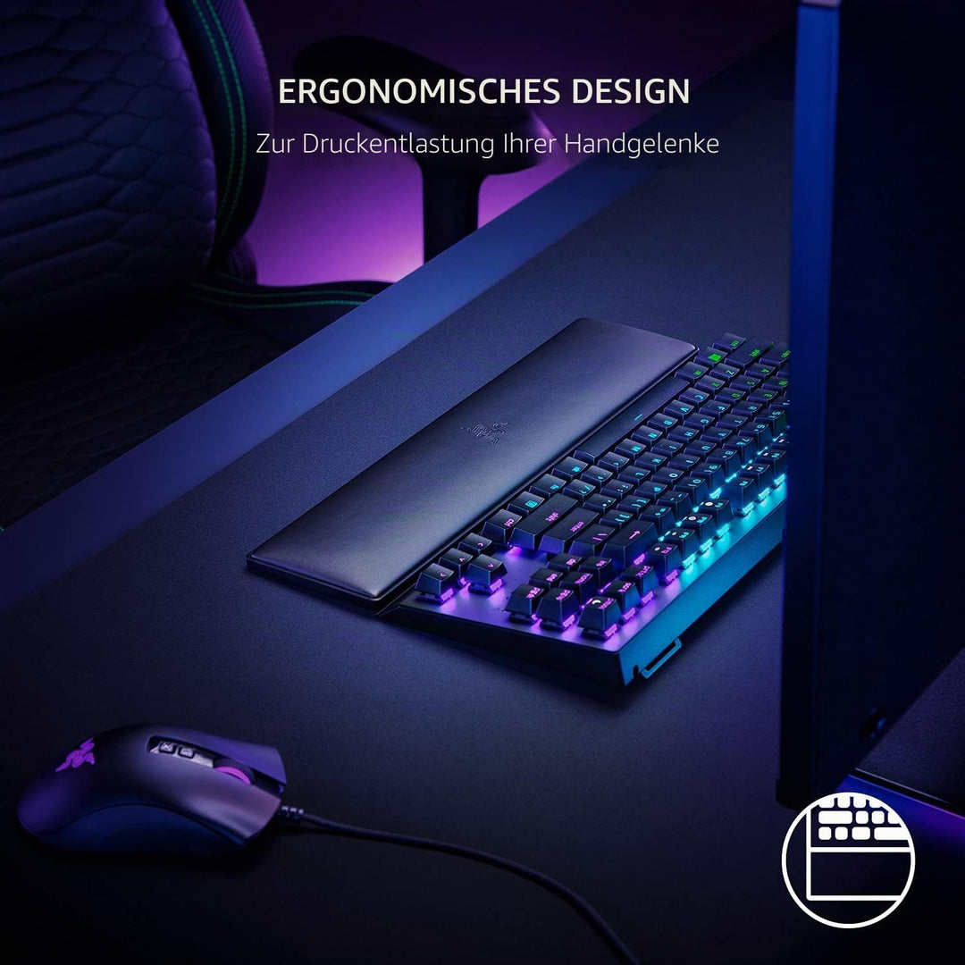 Razer Ergonomische Handgelenkauflage für Tenkeyless Tastaturen: Plüsch-Kunstleder-Memory-Schaumstoff