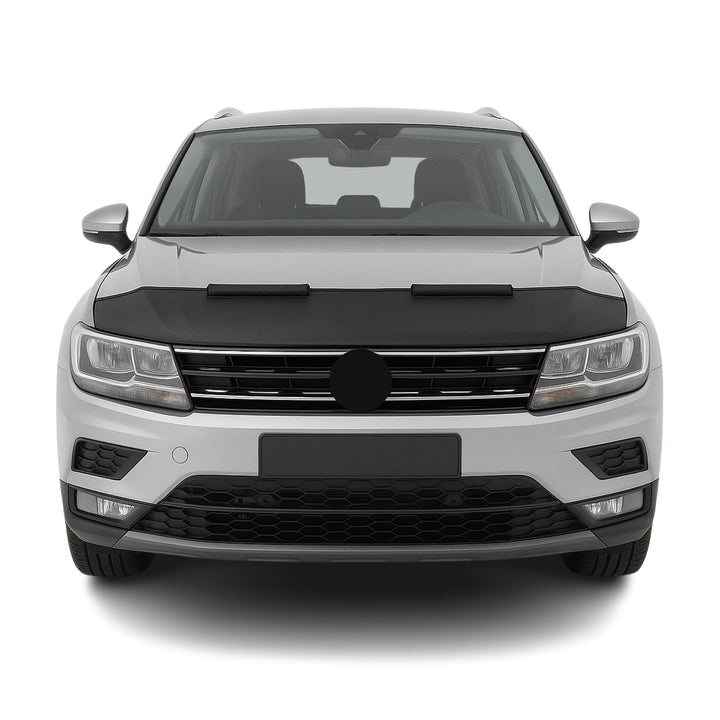 OMAC Haubenbra Steinschlagschutz Bonnet Bra kompatibel mit VW Tiguan 2016-2024 Schwarz Halb