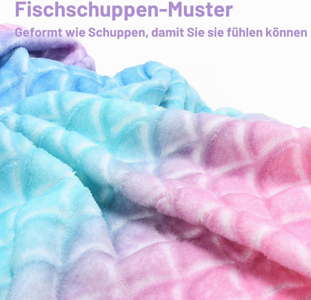 Catalonia Classy Meerjungfrau Decke, Flauschig Plüsch Fleece Meerjungfrauen Flosse Kuscheldecke, Mee