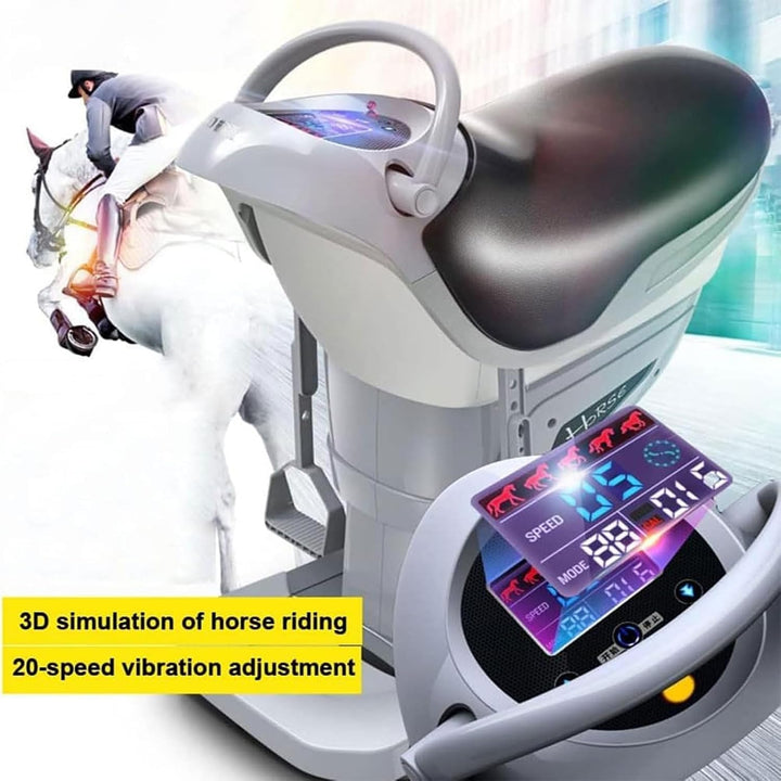 Elektrisches Reitgerät, 3D-Indoor-Pferdefitnessgerät Mit Anti-Rutsch-Pedalen Und Saugnapf-/Rollendes