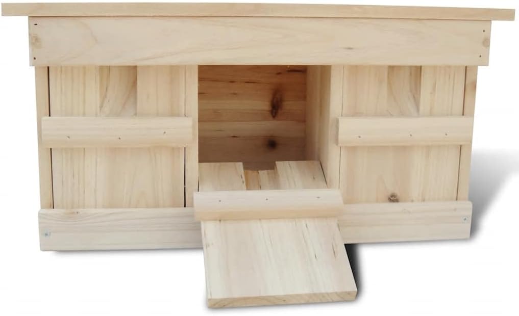 Spatzenhaus 2er Set aus Massivholz, Vogelhaus für Spatzen mit 3 Brutkammern, Nistkasten für den Gart