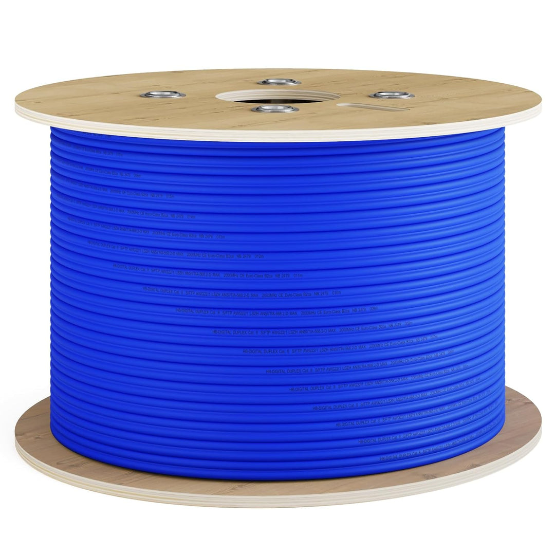 HB-DIGITAL 100m CAT 8 Netzwerkkabel LAN Kabel Verlegekabel Ethernet Installationskabel 40 Gbit/s AWG