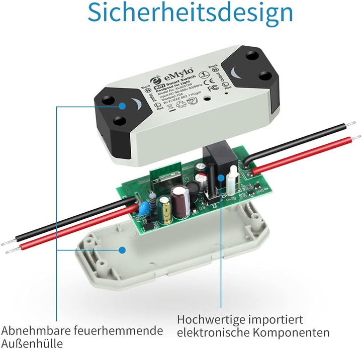 eMylo WLAN Schalter Universal Smart WiFi Lichtschalter Relaismodul Schalter Fernbedienung Timer Spra