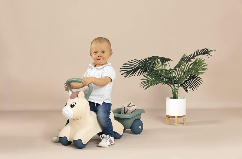 Smoby Toys - Little Smoby Baby-Rutscher Pony - Rutschfahrzeug ab 1 Jahr - Baby-Lauflernhilfe mit kle