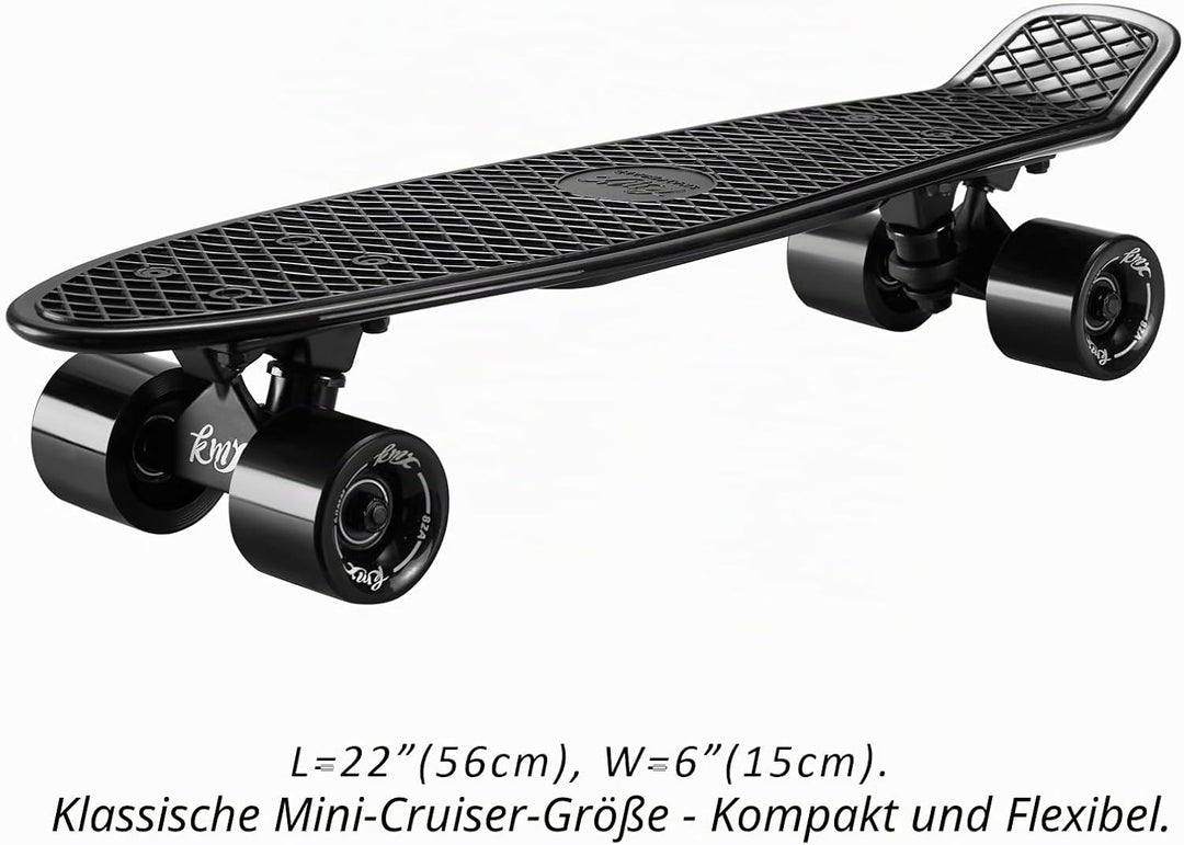 KMX 55,9 cm Mini Cruiser Skateboard für Jungen Mädchen und Jugendliche, komplettes Anfänger-Skateboa