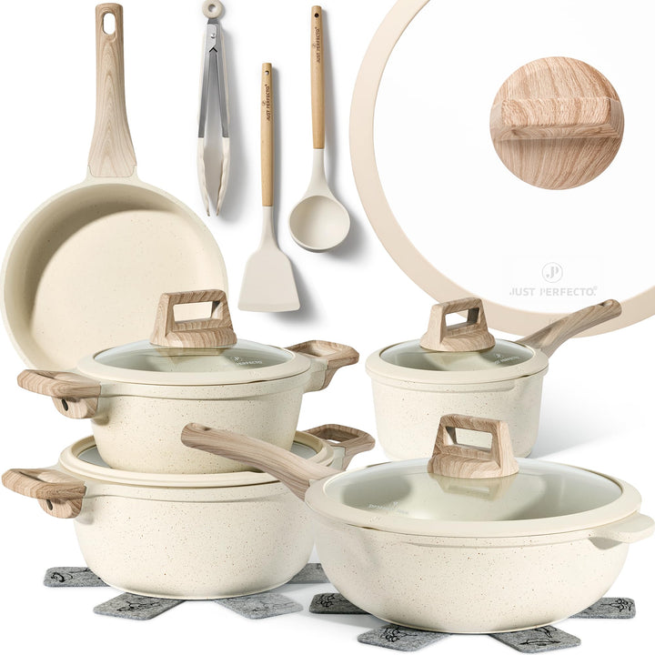 JUST PERFECTO Induktions Töpfe Set 14 pcs Pfannenset mit deckel - Induktions Töpfe Set - töpfe & pfa