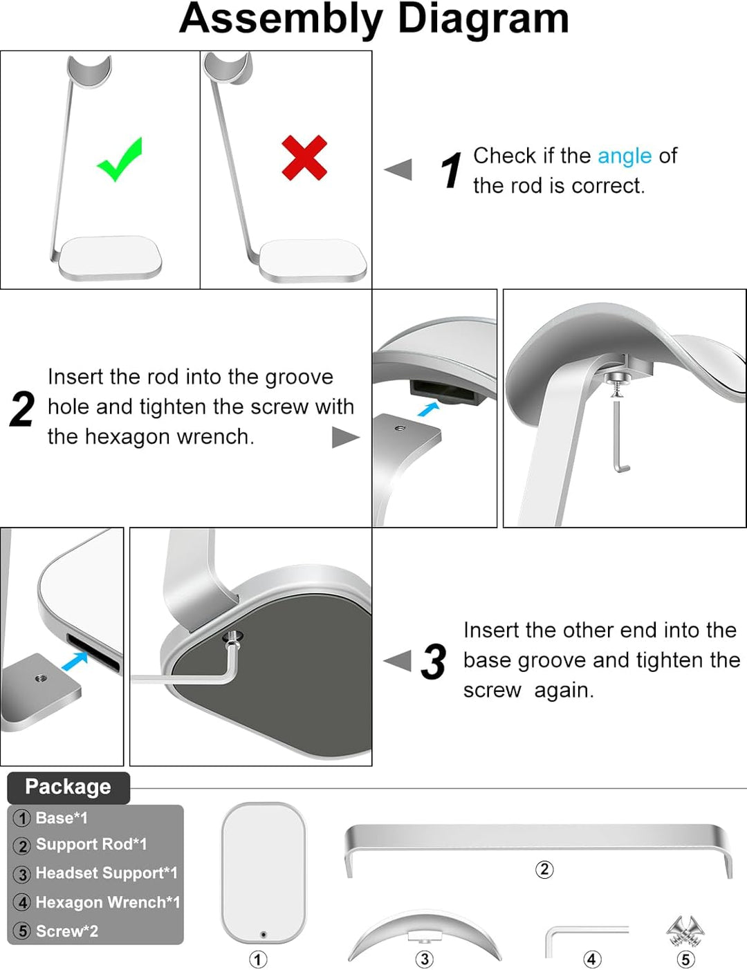VICHYIE Kopfhörer Ständer, Schwerer Headset Halterung für AirPods Max, Schreibtisch Zubehör für Over