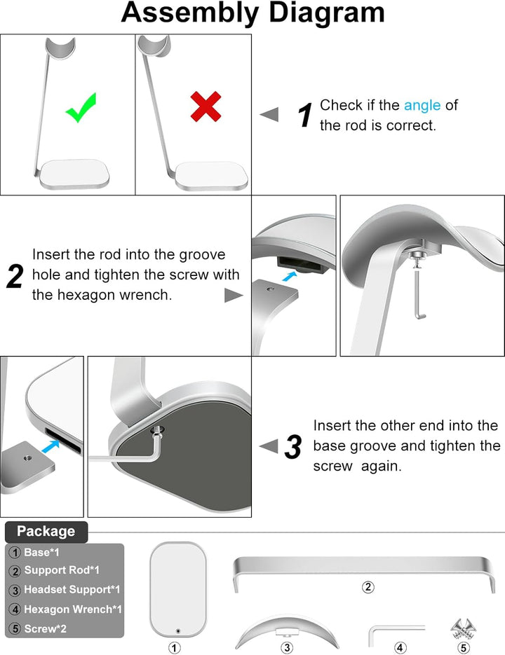 VICHYIE Kopfhörer Ständer, Schwerer Headset Halterung für AirPods Max, Schreibtisch Zubehör für Over