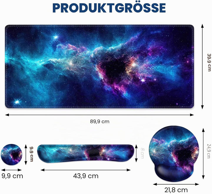 Gaming-Mauspad, grosse Schreibtischunterlage, niedlicher Schreibtischunterlage, 4-in-1 XXL-Mauspad +