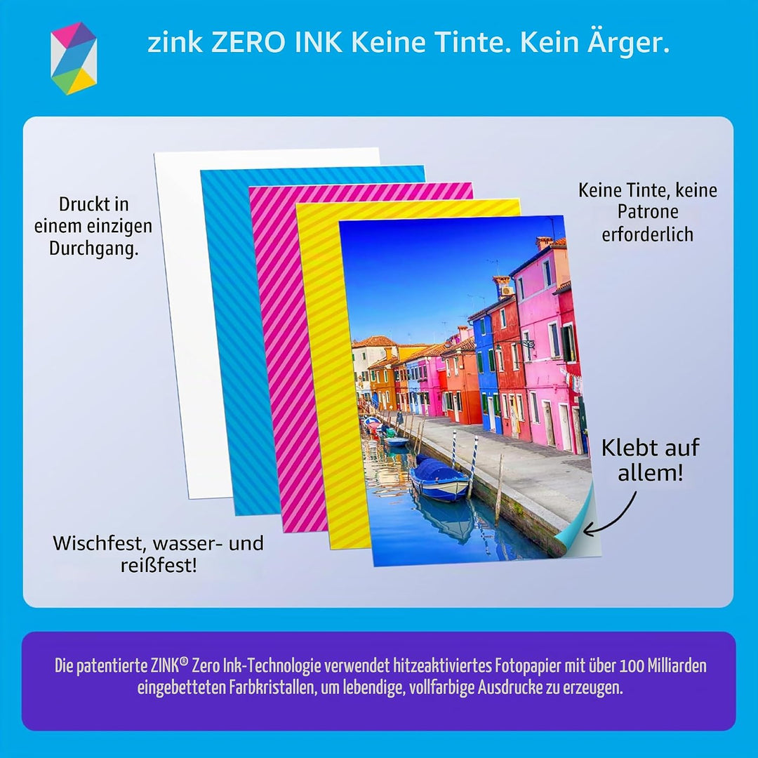 HP , Farbig , Sprocket Select Tragbarer Sofortbilddrucker mit 2,3 x 3,4 Zoll (Weiss) Zink-Papierbünd