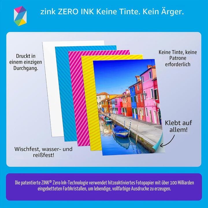 HP , Farbig , Sprocket Select Tragbarer Sofortbilddrucker mit 2,3 x 3,4 Zoll (Weiss) Zink-Papierbünd
