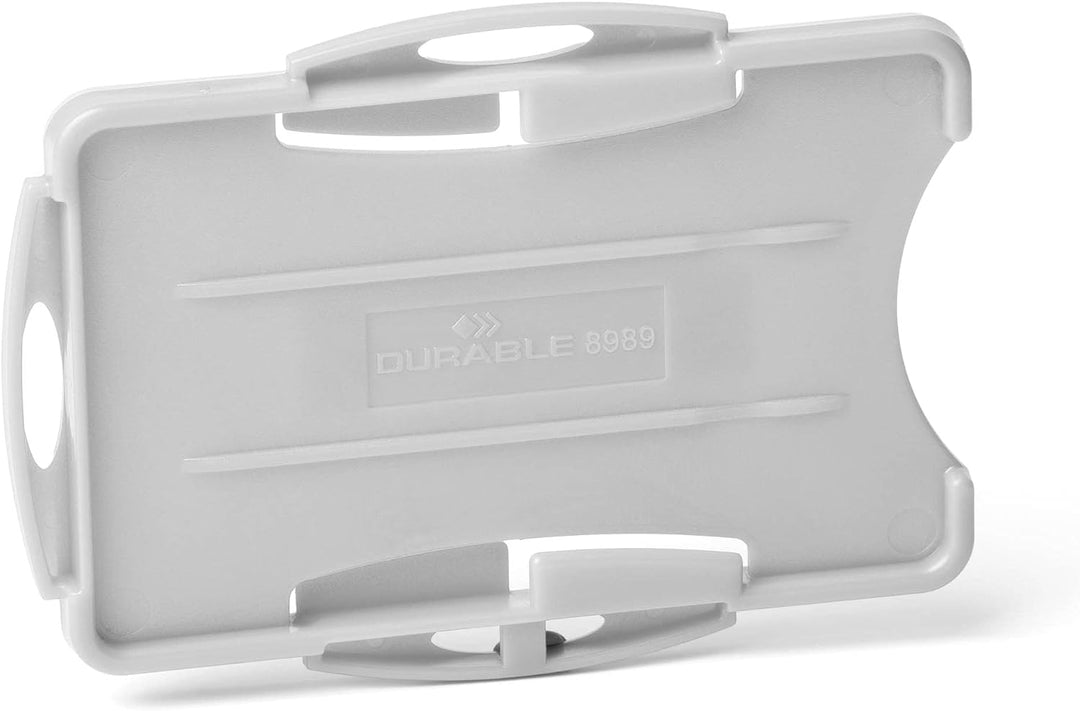 Durable 898910 Ausweishalter ECO für 2 Karten, Blauer Engel zertifiziert, Packung à 10 Stück, grau,