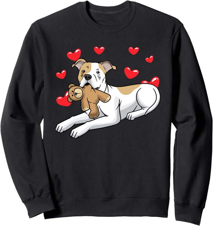 American Staffordshire Terrier mit Kuscheltier Sweatshirt