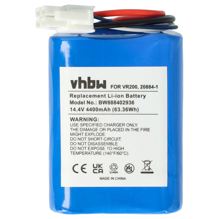 vhbw Akku kompatibel mit Vorwerk Kobold VR200 Saugroboter (4400 mAh, 14,4 V, Li-Ion)