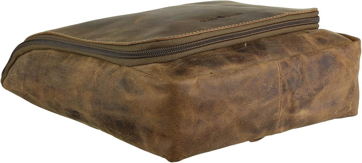 Greenburry – Vintage Kosmetiktasche Rindsleder Reisezubehör 1735-25, Braun, Einheitsgrösse, Braun, b