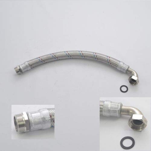 Flexschlauch, 1" 1 Zoll DN25, 50 cm, Silber, Kunststoff, Hardware-Rohr, Tubing, für 24 Druckkessel H