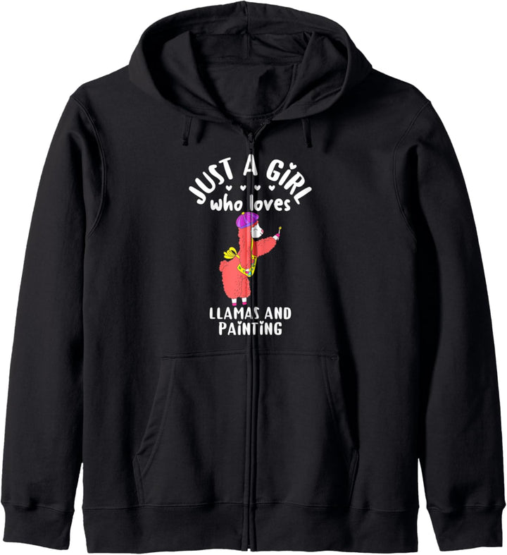 Painting Gift Just a Girl who Loves Llamas Painter Llama Kapuzenjacke