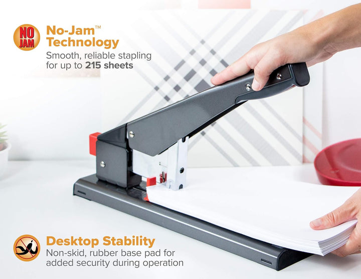 Bostitch Office 215 Blatt Extra Heavy Duty Heftgerät, No Jam Technology, Easy Reload, Schwarz (00540