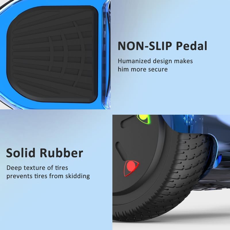 RCB Hoverboards 6,5 Zoll Skateboard Kinder und Jugendliche Hoverboards mit Bluetooth - Led Licht Seg