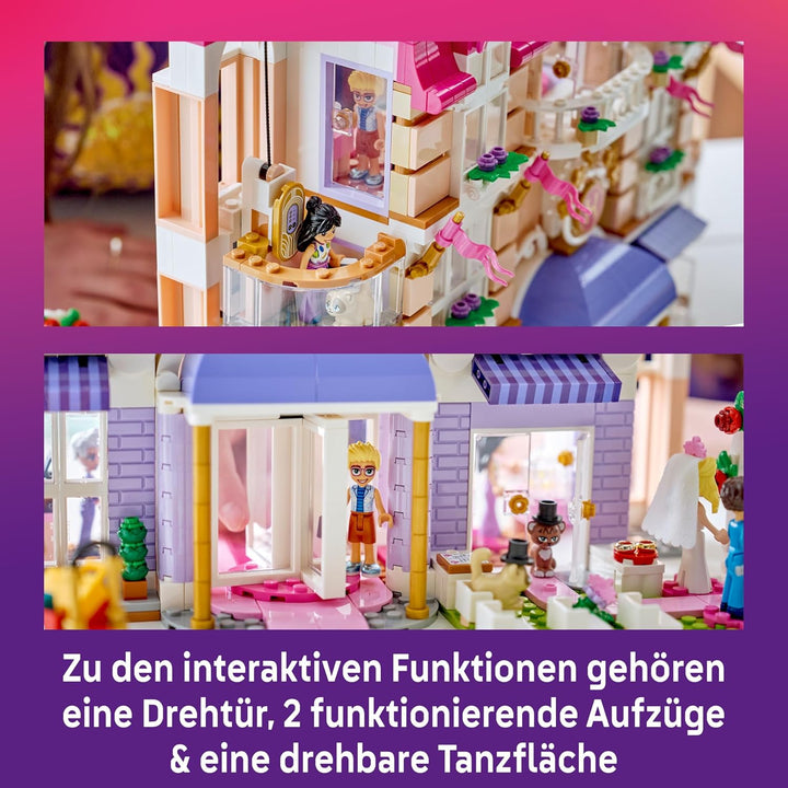 LEGO Friends Das Grandhotel von Heartlake City - Miniatur Modell mit 6 Minifiguren, 2 Tierfiguren &amp;