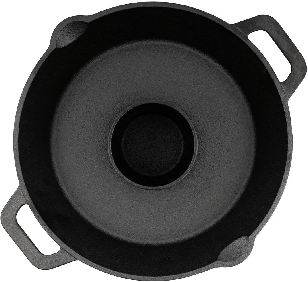 BBQ-Toro Gusseisen Hähnchenbräter Ø 28 cm | Bereits eingebrannt - preseasoned | Geflügelbräter für G