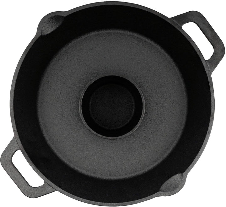 BBQ-Toro Gusseisen Hähnchenbräter Ø 28 cm | Bereits eingebrannt - preseasoned | Geflügelbräter für G