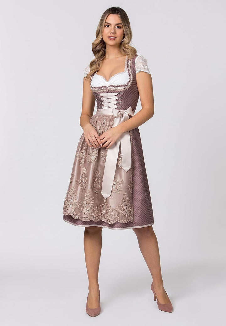 Stockerpoint Damen Dirndl Antonia Kleid für besondere Anlässe 36 Rosenholz, 36 Rosenholz