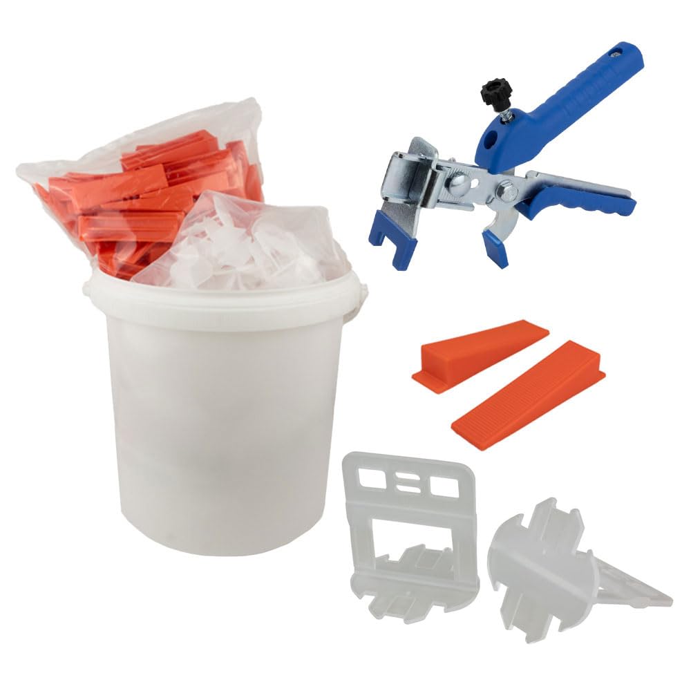 Nivelliersystem 0,5 mm Fugenbreite! Für eine Fliesenstärke von 3-12mm geeignet! Basis-Set 100L+100K+