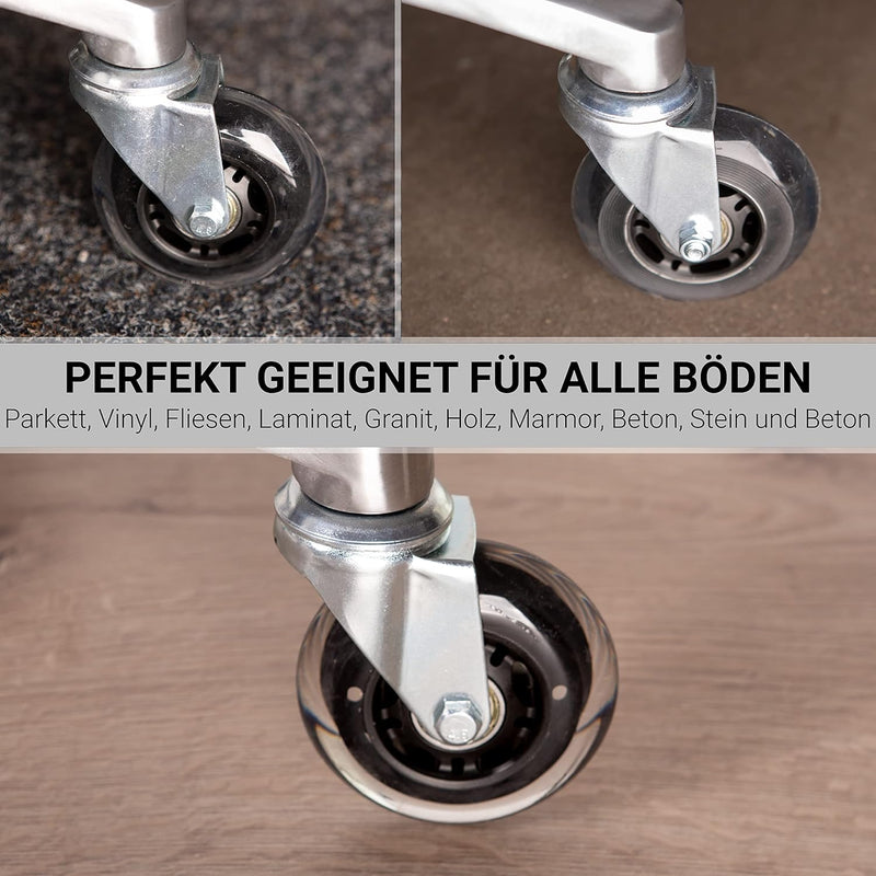 Staboos Rollhocker bis 160 kg - Sattelsitz mit Gel Polster - Praxishocker (Premium Rollen) Drehhocke