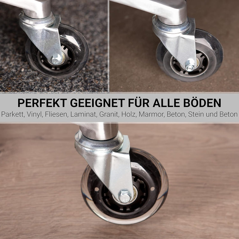 Staboos Rollhocker bis 160 kg - Sattelsitz und Fussstütze ergonomisch geformter Praxishocker (Premiu